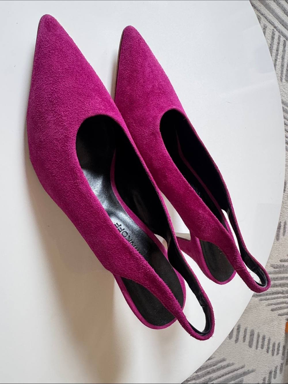 Rebecca Minkoff Women's Pointed Slingback Flats in Magenta